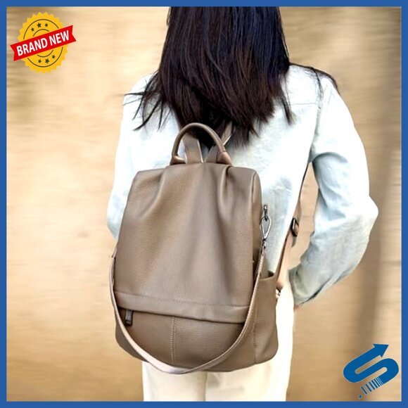 Genuine Leather Anti-Theft Backpack Purse Convertible Shoulder Bag main image 4
